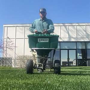 slow-release lawn fertilizer application